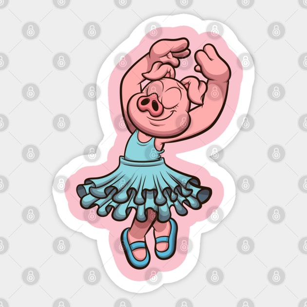 Pig In Tutu Sticker by TheMaskedTooner